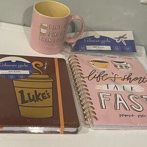 Warner brothers Gilmore Girls Set 2 Journals, Mug NWT